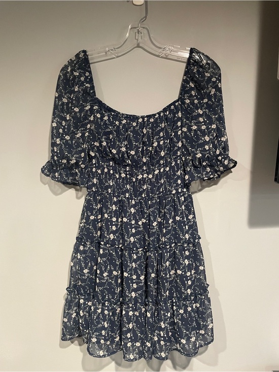 Trixxi Dresses & Skirts - Trixxi Navy Blue Floral Print Midi Dress Boho Style Size Small